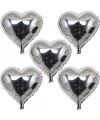 Kalp Şekilli Gümüş Renk Folyo Balon 45 Cm 5 Adet