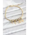 Kelebek Charmlı Gold Renk Kadın Bileklik