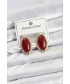 Kırmızı Badem Model Vintage Kadın Küpe