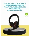 Kırmızı Işıklı Oyun Kulaklığı Kablolu Mikrofonlu Profesyonel