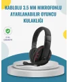 Kırmızı Kulaklık Stereo Mikrofonlu Dayanıklı Örgü Kablolu