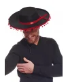 Kırmızı Ponponlu Siyah Renk Yetişkin İspanyol Şapkası