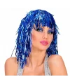 Mavi Işıltılı Metalize Parti Peruğu