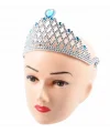 Mavi Kalpli Gümüş Renk Kraliçe Tacı Prenses Tacı