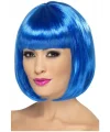 Mavi Renk Parti Peruğu Kısa Küt Saç