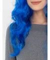 Mavi Renk Uzun Dalgalı Parti Peruğu