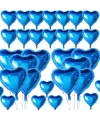 Metalize Parlak Mavi Kalp Şekilli Uçan Balon Folyo 18 İnç 45 Cm 25 Adet