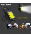 Mini 30 Ledli  Mıknatıslı Anahtarlık Flash Kamp Lambası Askılı Kapak Açacaklı Şarjlı Fener