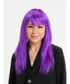 Mor Renk Düz Kesim Uzun Parti Peruğu Takma Saç