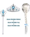 Örgülü Karlar Ülkesi Frozen Elsa Peruğu Tacı Ve Sopası Çocuk Boy