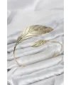 Pazu Bileklik Gold Renk Pirinç Yaprak Model