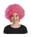 Pembe Renk Kıvırcık Afro Bonus Peruk