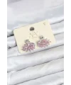 Pembe Zirkon Taşlı Gümüş Swan Kuğu Model Kadın Küpe