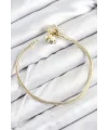 Pirinç Charm Zirkon Taşlı Yonca Model Gold Renk Kadın Bileklik