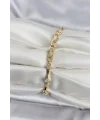 Pirinç Gold Renk Damla Model Zirkon Taşlı Kadın Bileklik