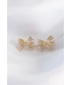 Pirinç Gold Renk Fiyonk Küpe