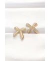 Pirinç Gold Renk Fiyonk Küpe