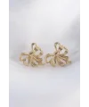 Pirinç Gold Renk Fiyonk Küpe