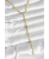 Pirinç Gold Renk Kadın Manifest Kolye