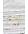 Pirinç Gold Renk Kelebek Model Kadın Bileklik