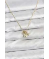 Pirinç Gold Renk Minimal Charmlı Kadın Kolye