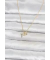 Pirinç Gold Renk Minimal Kutup Yıldızı Model Kadın Kolye