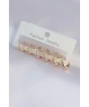 Pirinç Gold Renk Oval Küpe Seti