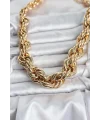 Pirinç Gold Renk Sarmal Halat Model Kadın Kolye
