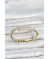 Pirinç Gold Renk Sıralı Zirkon Taşlı Kadın Bileklik