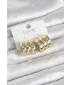 Pirinç Gold Renk Üçlü Görünüm Kadın Küpe