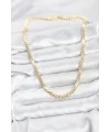 Pirinç Gold Renk Yassı Zincir Kadın Kolye