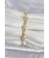 Pirinç Gold Renk Yıldız Model Zirkon Taşlı Kadın Bileklik