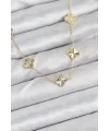 Pirinç Gold Renk Yonca Kadın Kolye