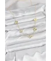 Pirinç Gold Renk Yonca Kadın Kolye