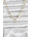 Pirinç Gold Renk Yonca Model Kadın Kolye