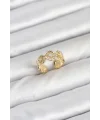 Pirinç Gold Renk Yonca Model Kadın Yüzük