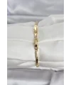Pirinç Gold Renk Yonca Model Zirkon Taşlı Kadın Bileklik