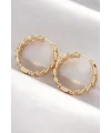 Pirinç Gold Renk Zincir Model Halka Küpe