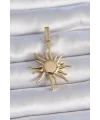 Pirinç Gold Renk Zirkon Taş Detaylı Güneş Model Ajda Charm