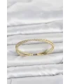 Pirinç Gold Renk Zirkon Taşlı Çapraz Model Kadın Bileklik