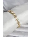 Pirinç Gold Renk Zirkon Taşlı Kadın Bileklik