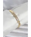 Pirinç Gold Renk Zirkon Taşlı Kadın Bileklik