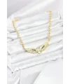 Pirinç Gold Renk Zirkon Taşlı Serenay Kolye