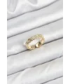 Pirinç Gold Renk Zirkon Taşlı Sırım Kadın Yüzük