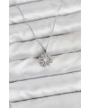 Pirinç Gümüş Renk Çiçek Model Kadın Kolye