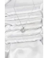 Pirinç Gümüş Renk Çiçek Model Kadın Kolye