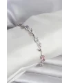 Pirinç Gümüş Renk Çiçek Sarmaşık Model Kadın Bileklik