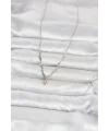 Pirinç Gümüş Renk Damla Model Kadın Kolye