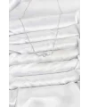 Pirinç Gümüş Renk Düğüm Kalp Model Kadın Kolye