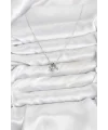Pirinç Gümüş Renk Minimal Charmlı Kadın Kolye